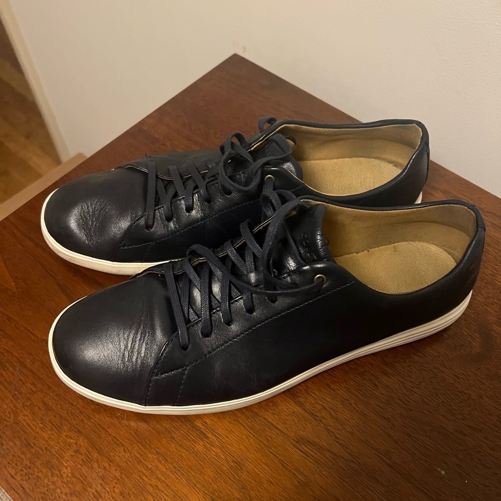 Navy Blue Leather Men’s US Size 13 Cole Haan Grand OS dress sneakers